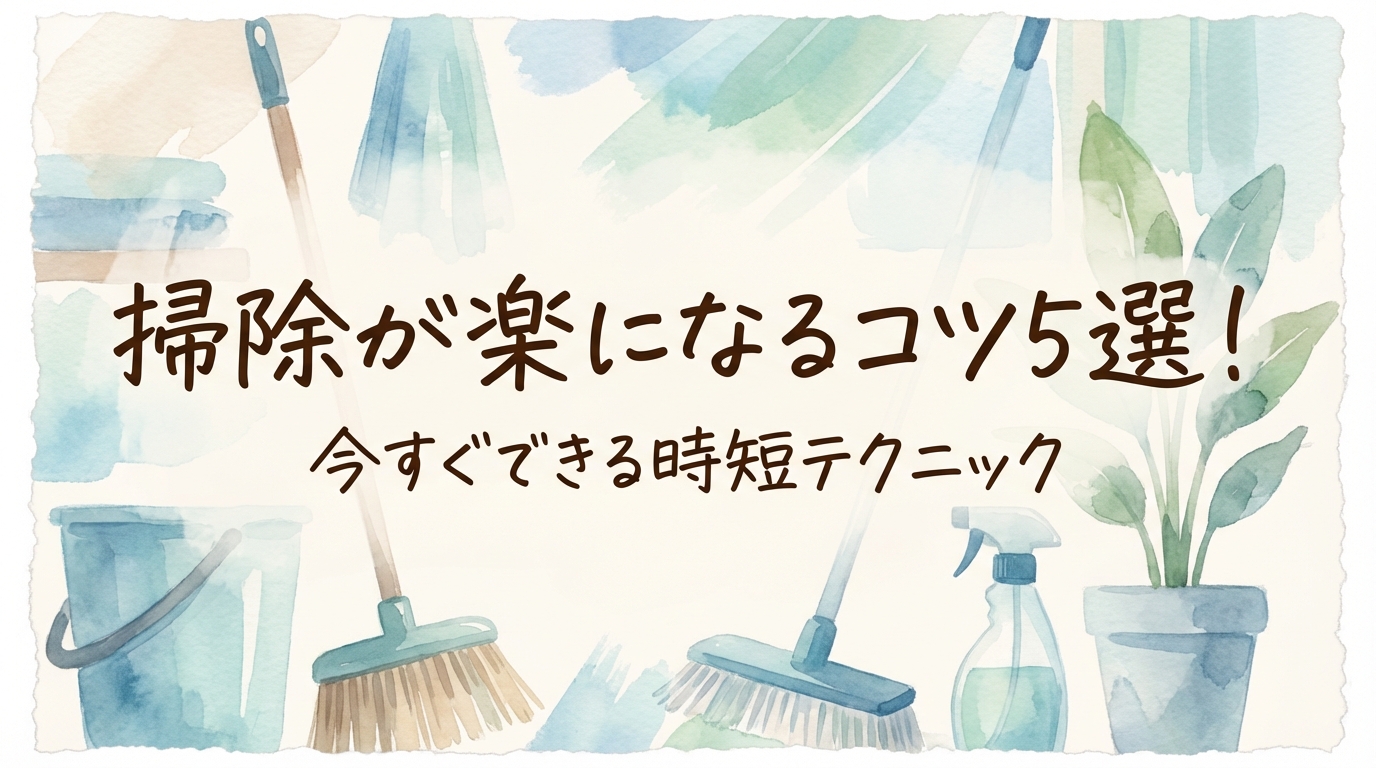 掃除が楽になるコツ5選！今すぐできる時短テクニック