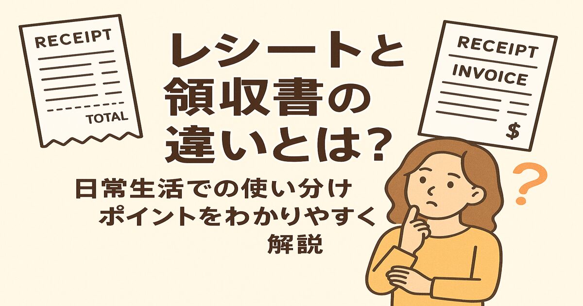 レシートと領収書の違いとは？日常生活での使い分けポイントをわかりやすく解説