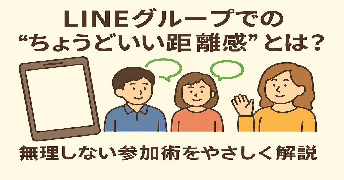 LINEグループでの“ちょうどいい距離感”とは？無理しない参加術をやさしく解説