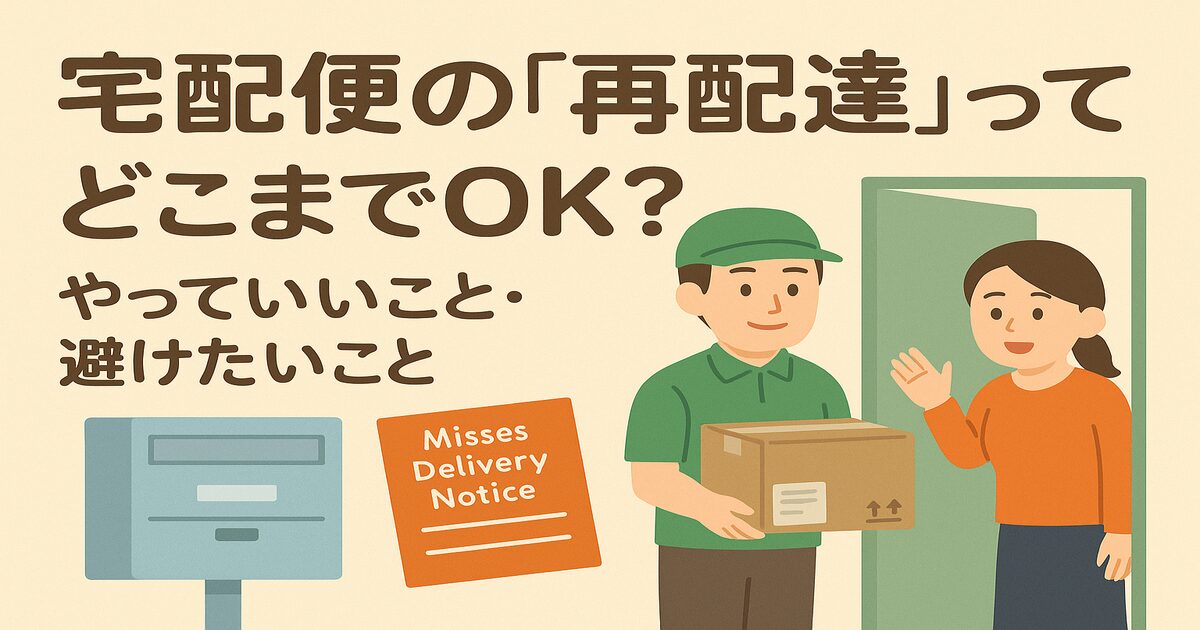宅配便の「再配達」ってどこまでOK？やっていいこと・避けたいこと