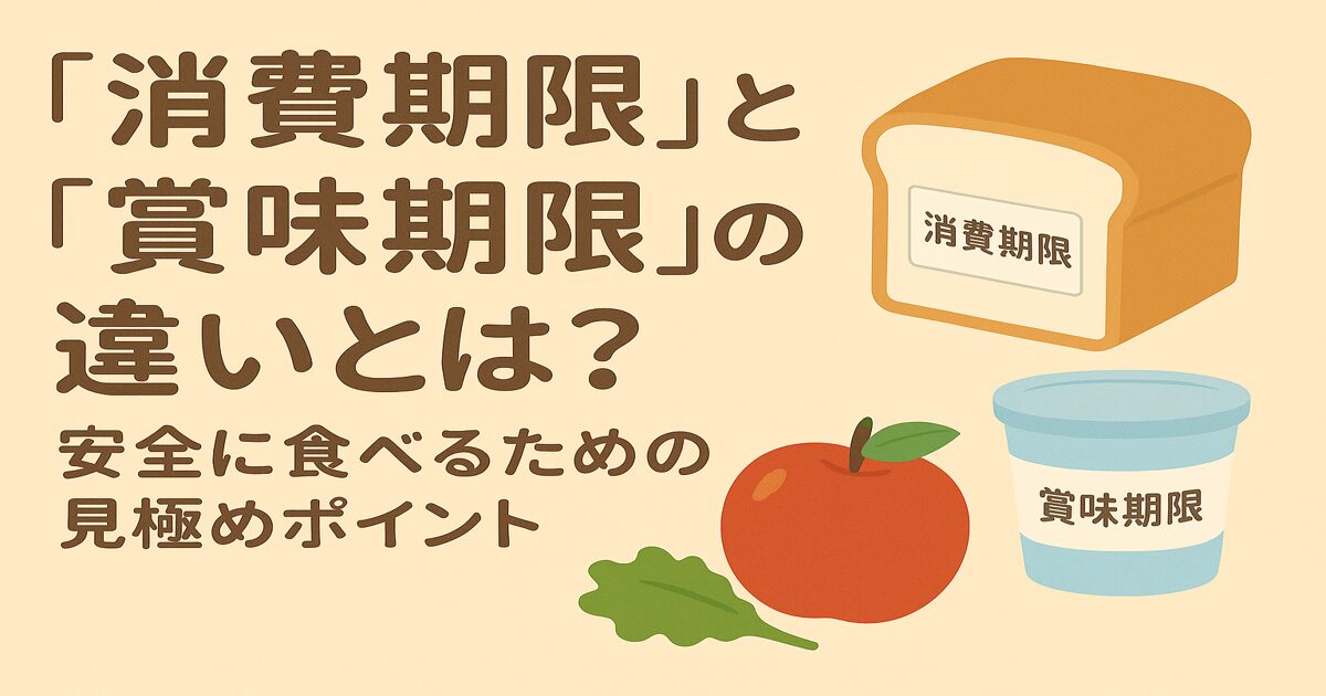 「消費期限」と「賞味期限」の違いとは？安全に食べるための見極めポイント